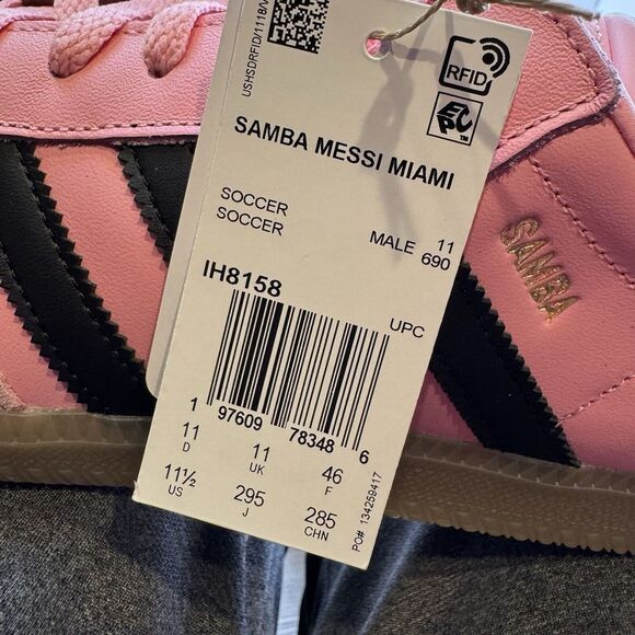 Messi adidas Samba Sneakers Miami MLS Retro Originals Pink/Blk/Gum Sz 11.5 New main image 9